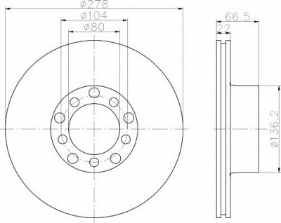 HELLA PAGID 8dd355100081 -  Тормозной диск